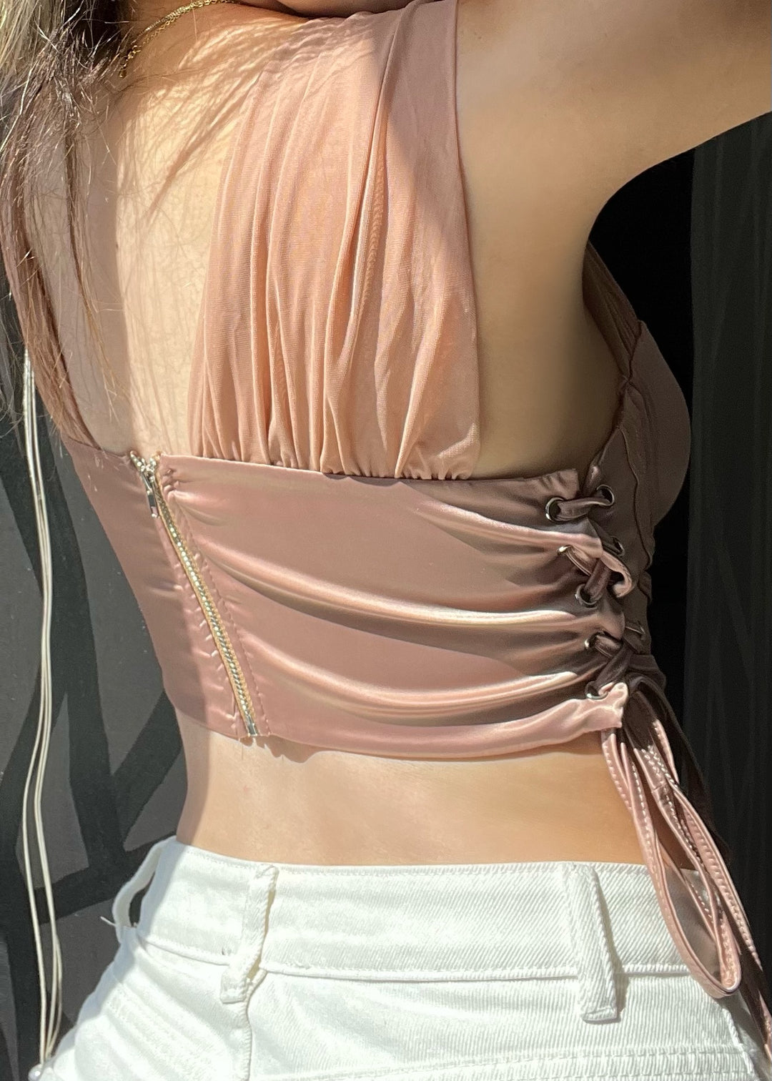 CHAMPAGNE PINK CORSET TOP