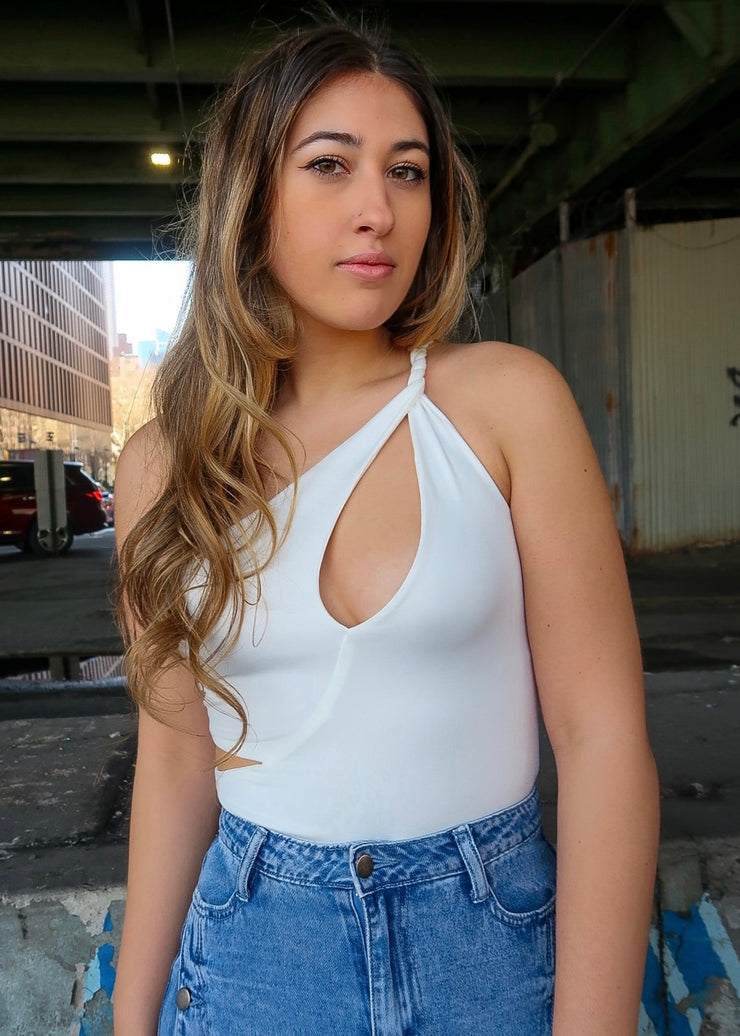 SNEAK A PEEK WHITE BODYSUIT